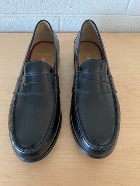 Polo Ralph Lauren Black Leather Arscott II Penny Loafers Shoes 10 D